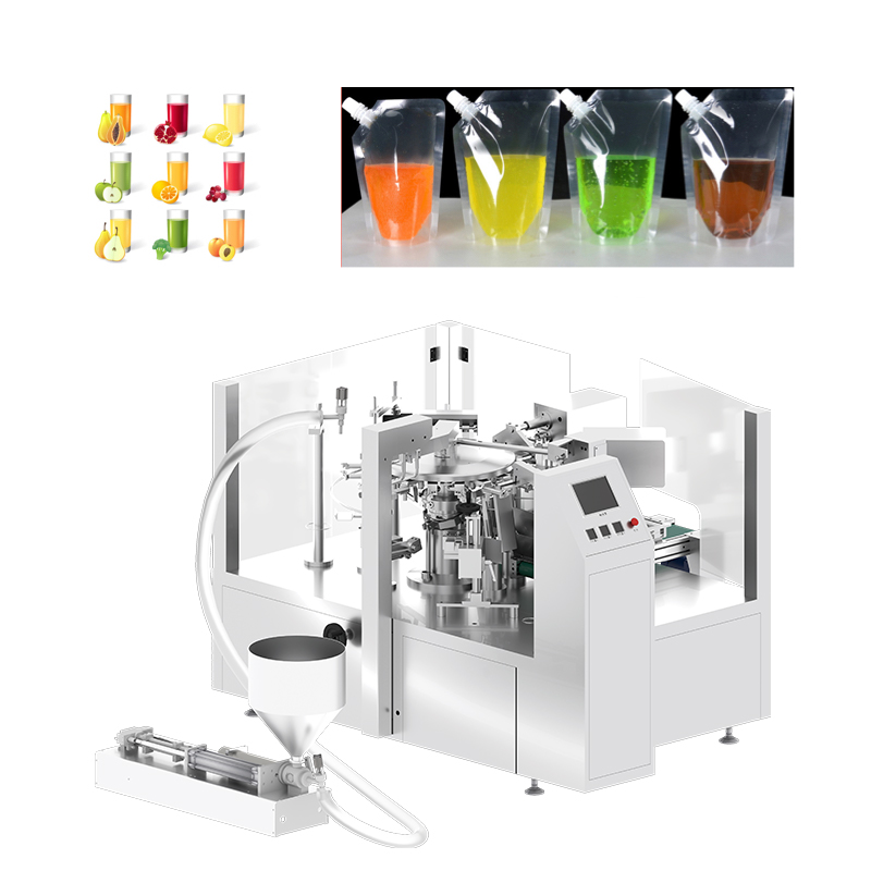 Stand Up Pouch Packing Machines With Spout For Liquids/Suction Nozzle Filling And Capping Machine
